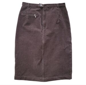 SALE Vintage Esprit Brown Corduroy Pencil Skirt High Waist 90s Y2K 38 SM